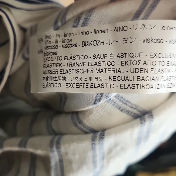 Zara Linen Striped Long Dress with Belt Small - Picture 11 of 14